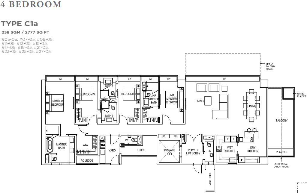 Boulevard 88 Floor plan 4 bedroom